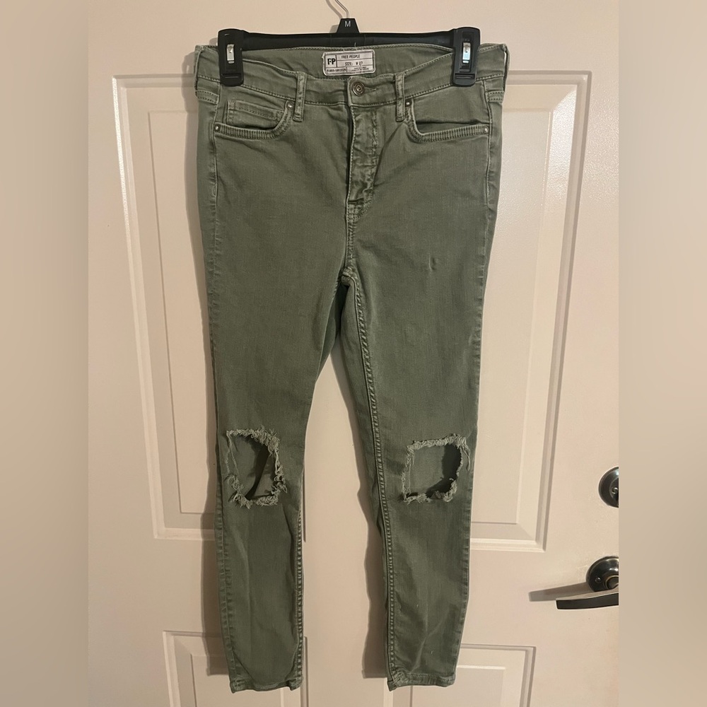 Free People Sage Distressed Skinny Jeans